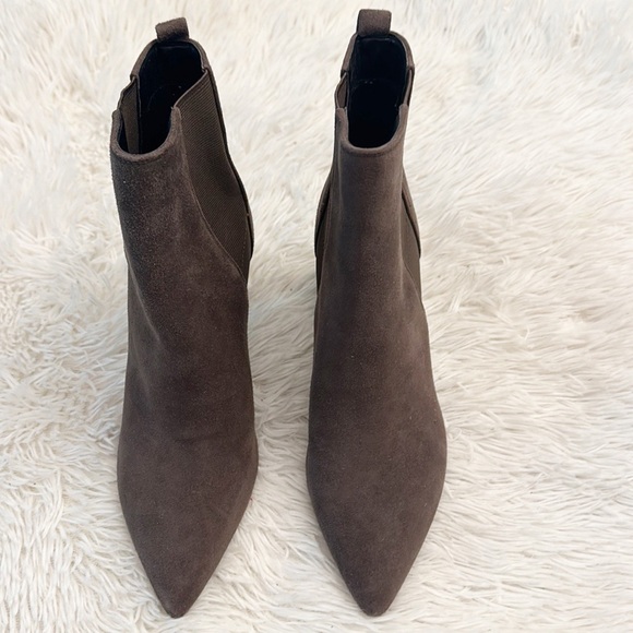 NEW $175 Calvin Klein Feli Brown Suede Chelsea heel boot women size 8 - Picture 2 of 6